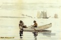 Jungen die Gloucester Hafen Winslow Homer Aquarelle fischen
